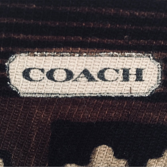 COACH Brown Scarf 17' x 63" - Picture 2 of 5
